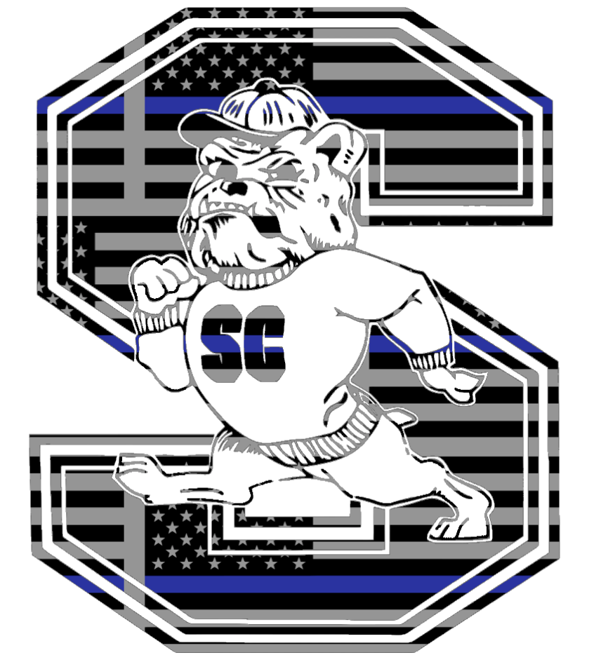 South Carolina State Bulldogs Team Logo Thin Blue Line American Flag Premium DieCut Vinyl Decal PICK SIZE