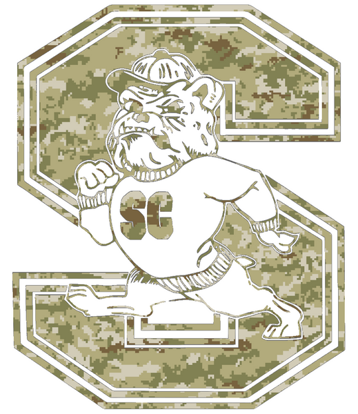 South Carolina State Bulldogs Team Logo Salute to Service Camouflage Camo Vinyl Decal PICK SIZE