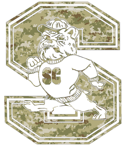 South Carolina State Bulldogs Team Logo Salute to Service Camouflage Camo Vinyl Decal PICK SIZE