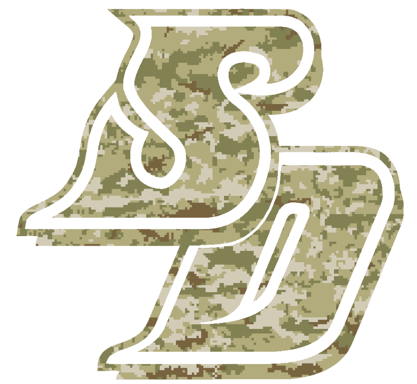 San Diego Toreros Team Logo Salute to Service Camouflage Camo Vinyl Decal PICK SIZE