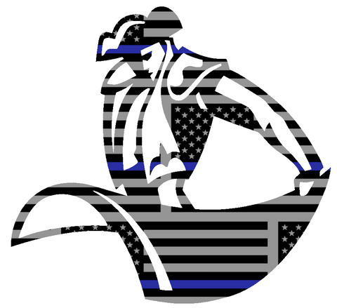 San Diego Toreros Mascot Logo Thin Blue Line American Flag Premium DieCut Vinyl Decal PICK SIZE
