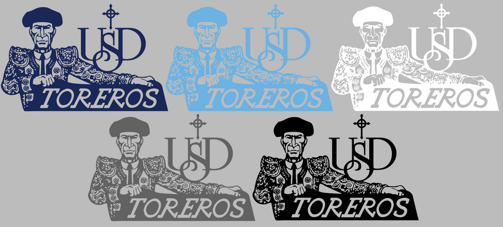 San Diego Toreros Retro Throwback Logo Premium DieCut Vinyl Decal PICK COLOR & SIZE