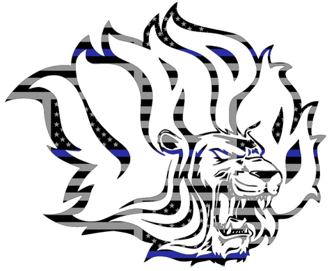 Arkansas Pine Bluff Golden Lions Team Logo Thin Blue Line American Flag Premium DieCut Vinyl Decal PICK SIZE