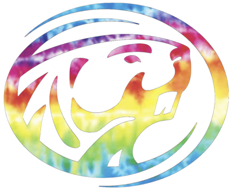Bemidji State Beavers Team Logo Crucial Catch Cancer Tie Dye Vinyl Decal PICK SIZE