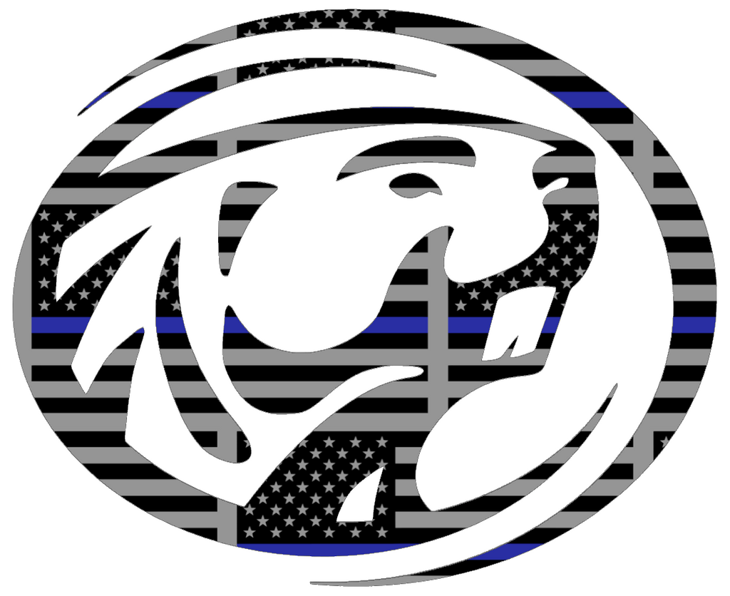 Bemidji State Beavers Team Logo Thin Blue Line American Flag Premium DieCut Vinyl Decal PICK SIZE