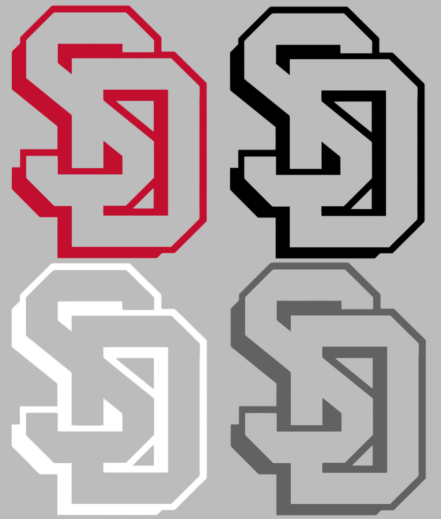 South Dakota Coyotes SD Logo Premium DieCut Vinyl Decal PICK COLOR & SIZE