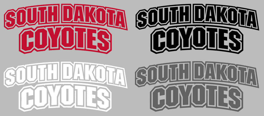 South Dakota Coyotes Team Name Logo Premium DieCut Vinyl Decal PICK COLOR & SIZE