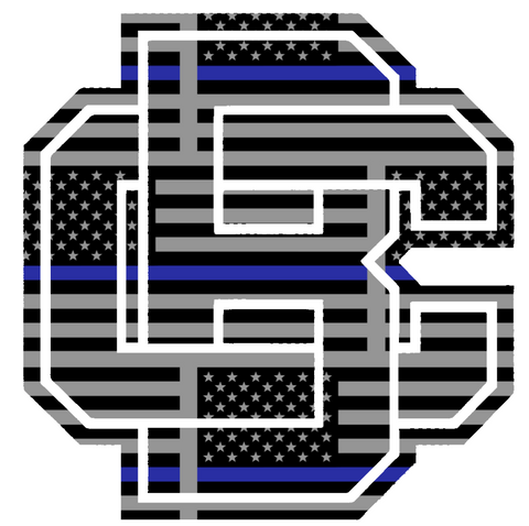 Bethune Cookman Wildcats Team Logo Thin Blue Line American Flag Premium DieCut Vinyl Decal PICK SIZE