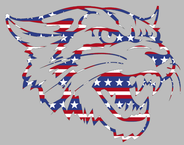 Bethune Cookman Wildcats Mascot Logo Stars & Stripes USA American Flag Vinyl Decal PICK SIZE
