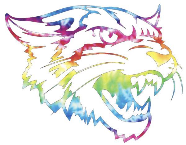 Bethune Cookman Wildcats Mascot Logo Crucial Catch Cancer Tie Dye Vinyl Decal PICK SIZE