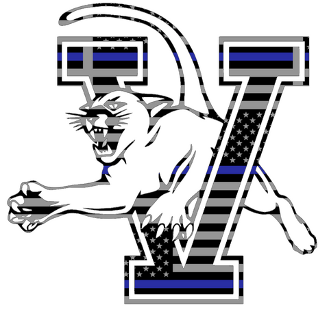 Vermont Catamounts Team Logo Thin Blue Line American Flag Premium DieCut Vinyl Decal PICK SIZE
