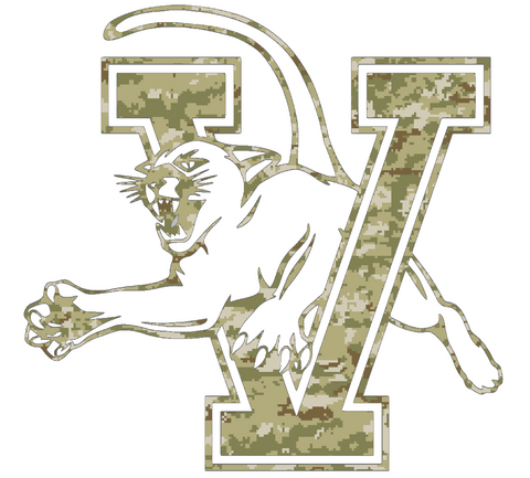 Vermont Catamounts Team Logo Salute to Service Camouflage Camo Vinyl Decal PICK SIZE
