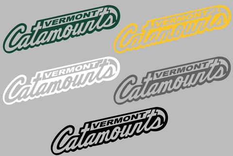 Vermont Catamounts Team Name Logo Premium DieCut Vinyl Decal PICK COLOR & SIZE