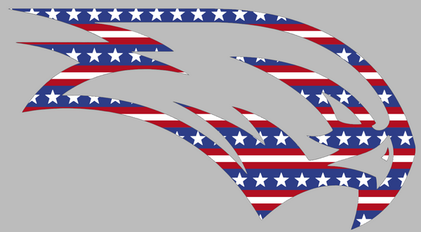 Wagner Seahawks Team Logo Stars & Stripes USA American Flag Vinyl Decal PICK SIZE