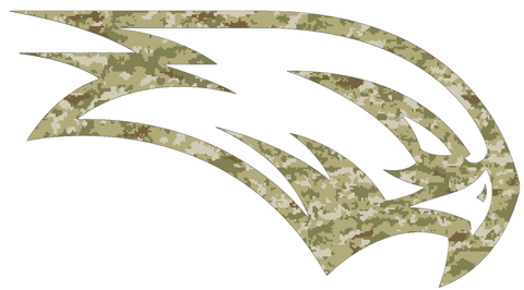 Wagner Seahawks Team Logo Salute to Service Camouflage Camo Vinyl Decal PICK SIZE