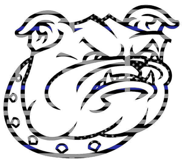 Bryant Bulldogs Team Logo Thin Blue Line American Flag Premium DieCut Vinyl Decal PICK SIZE