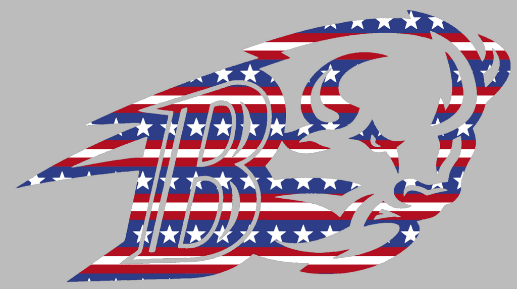 Bucknell Bison Team Logo Stars & Stripes USA American Flag Vinyl Decal PICK SIZE