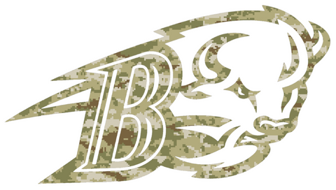 Bucknell Bison Team Logo Salute to Service Camouflage Camo Vinyl Decal PICK SIZE