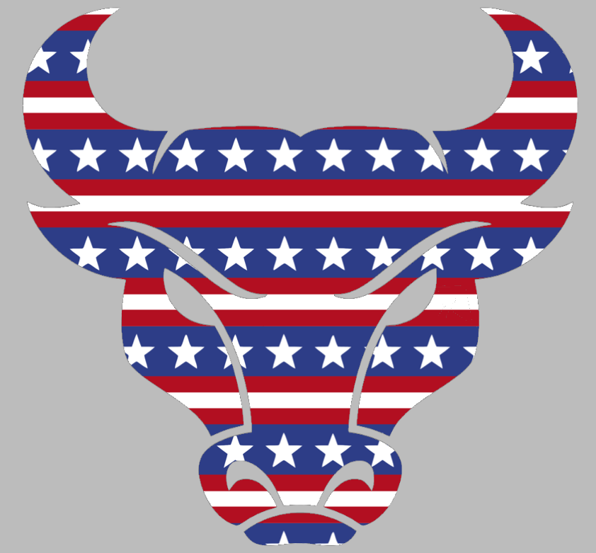Buffalo Bulls Mascot Logo Stars & Stripes USA American Flag Vinyl Decal PICK SIZE