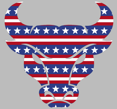 Buffalo Bulls Mascot Logo Stars & Stripes USA American Flag Vinyl Decal PICK SIZE