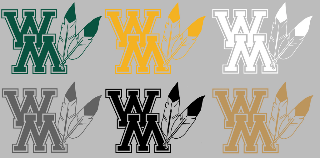William and Mary Tribe Retro Throwback Logo Premium DieCut Vinyl Decal PICK COLOR & SIZE