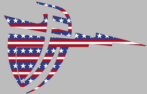 California Baptist Lancers Team Logo Stars & Stripes USA American Flag Vinyl Decal PICK SIZE