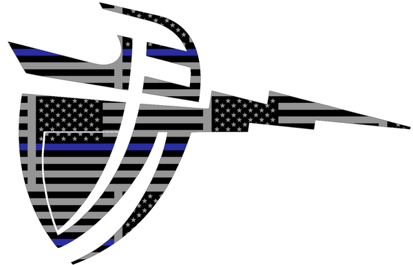 California Baptist Lancers Team Logo Thin Blue Line American Flag Premium DieCut Vinyl Decal PICK SIZE