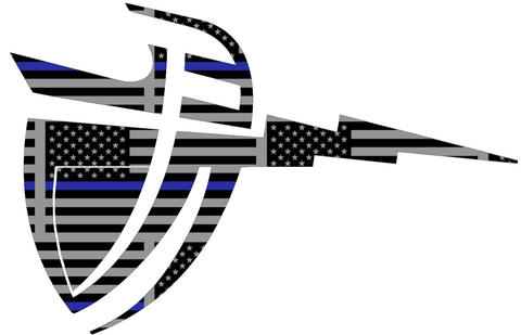 California Baptist Lancers Team Logo Thin Blue Line American Flag Premium DieCut Vinyl Decal PICK SIZE