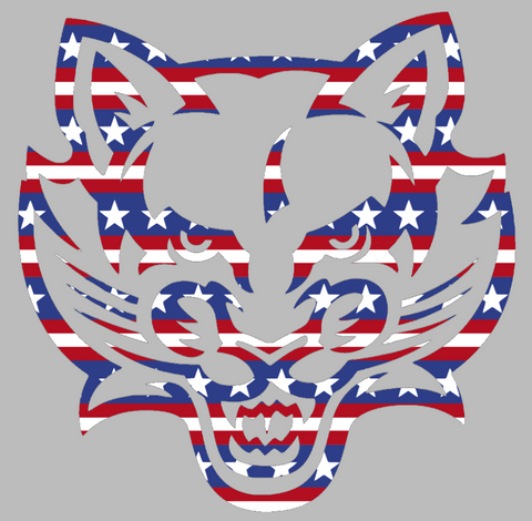Binghampton Bearcats Team Logo Stars & Stripes USA American Flag Vinyl Decal PICK SIZE