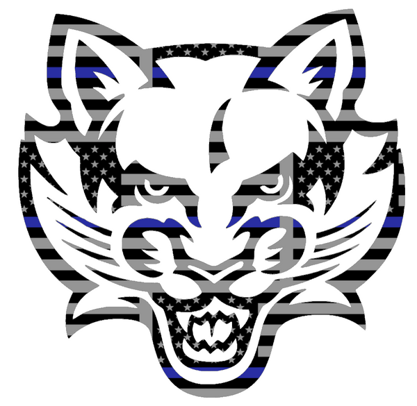 Binghampton Bearcats Team Logo Thin Blue Line American Flag Premium DieCut Vinyl Decal PICK SIZE