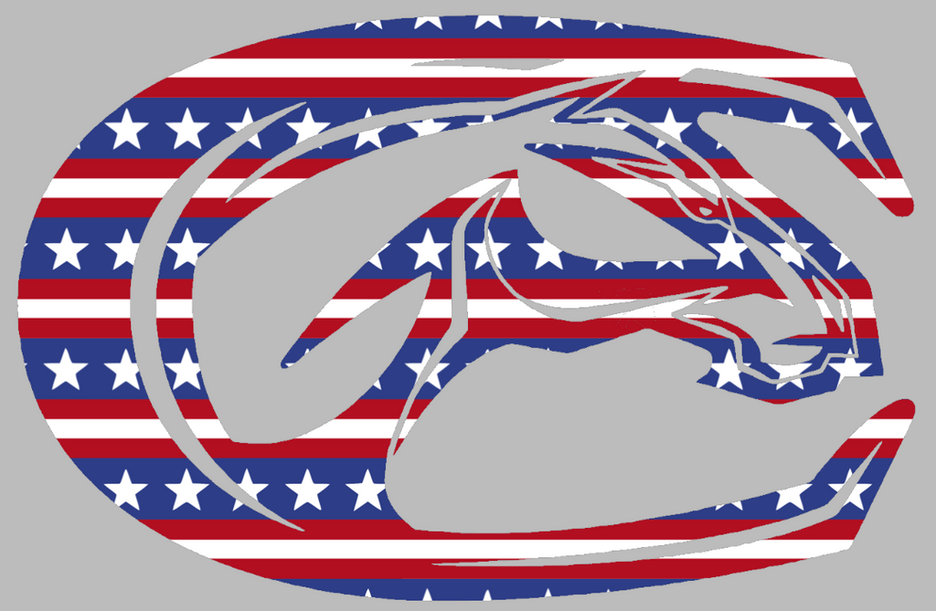 California Davis Aggies Team Logo Stars & Stripes USA American Flag Vinyl Decal PICK SIZE