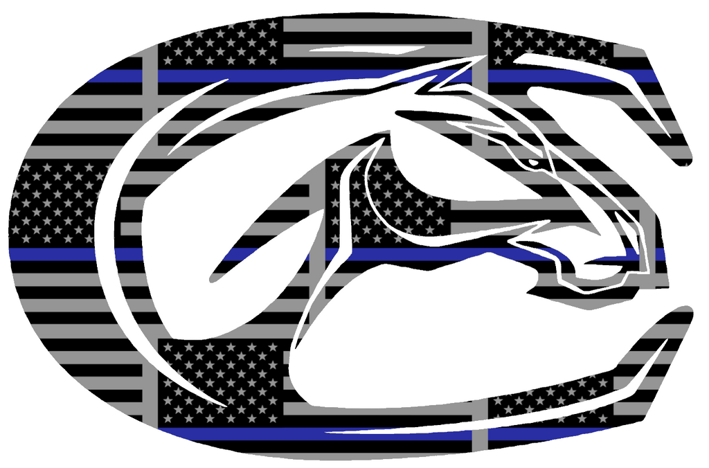 California Davis Aggies Team Logo Thin Blue Line American Flag Premium DieCut Vinyl Decal PICK SIZE