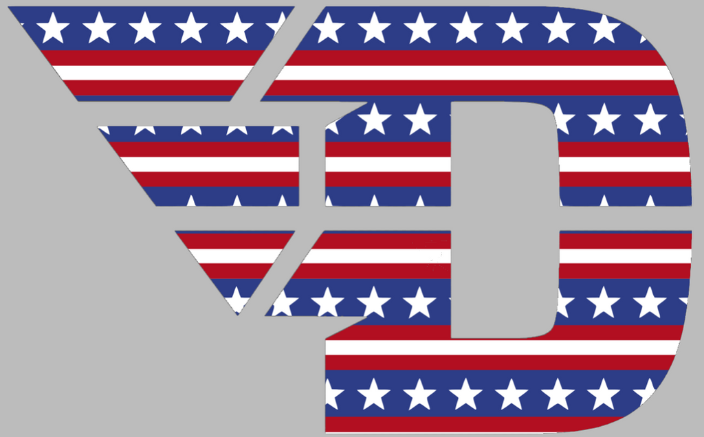 Dayton Flyers Team Logo Stars & Stripes USA American Flag Vinyl Decal PICK SIZE