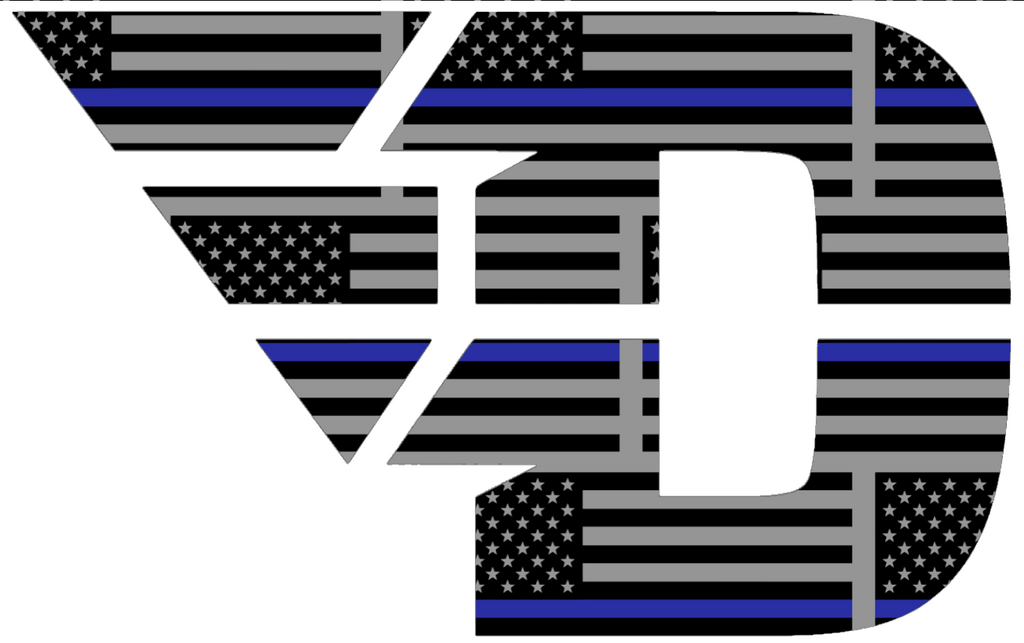 Dayton Flyers Team Logo Thin Blue Line American Flag Premium DieCut Vinyl Decal PICK SIZE