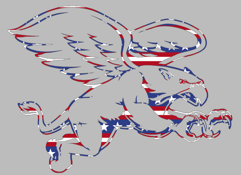 Canisius Golden Griffins Team Logo Stars & Stripes USA American Flag Vinyl Decal PICK SIZE