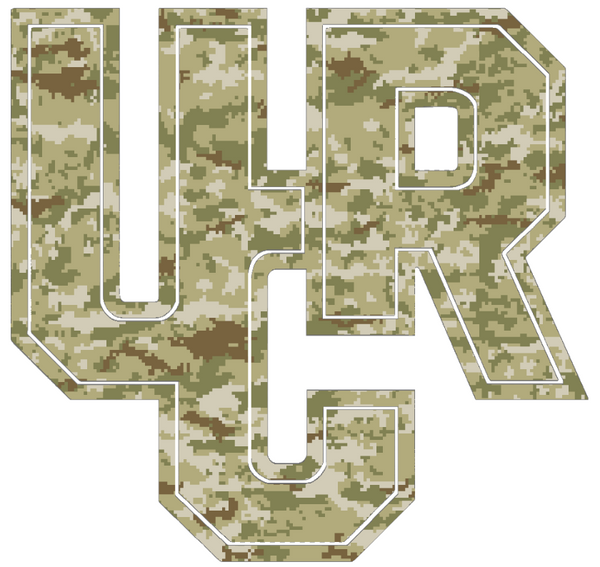 California Riverside Highlanders Team Logo Salute to Service Camouflage Camo Vinyl Decal PICK SIZE