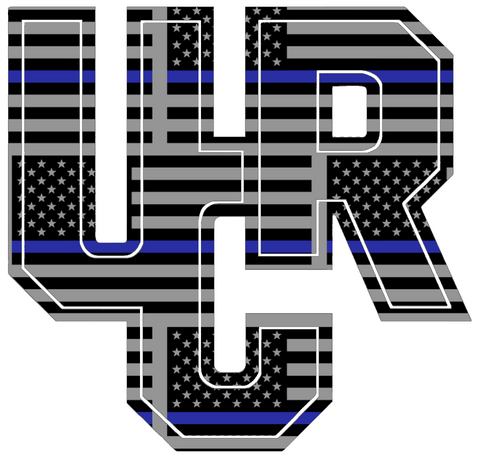 California Riverside Highlanders Team Logo Thin Blue Line American Flag Premium DieCut Vinyl Decal PICK SIZE
