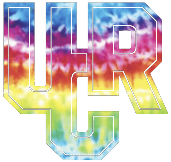 California Riverside Highlanders Team Logo Crucial Catch Cancer Tie Dye Vinyl Decal PICK SIZE