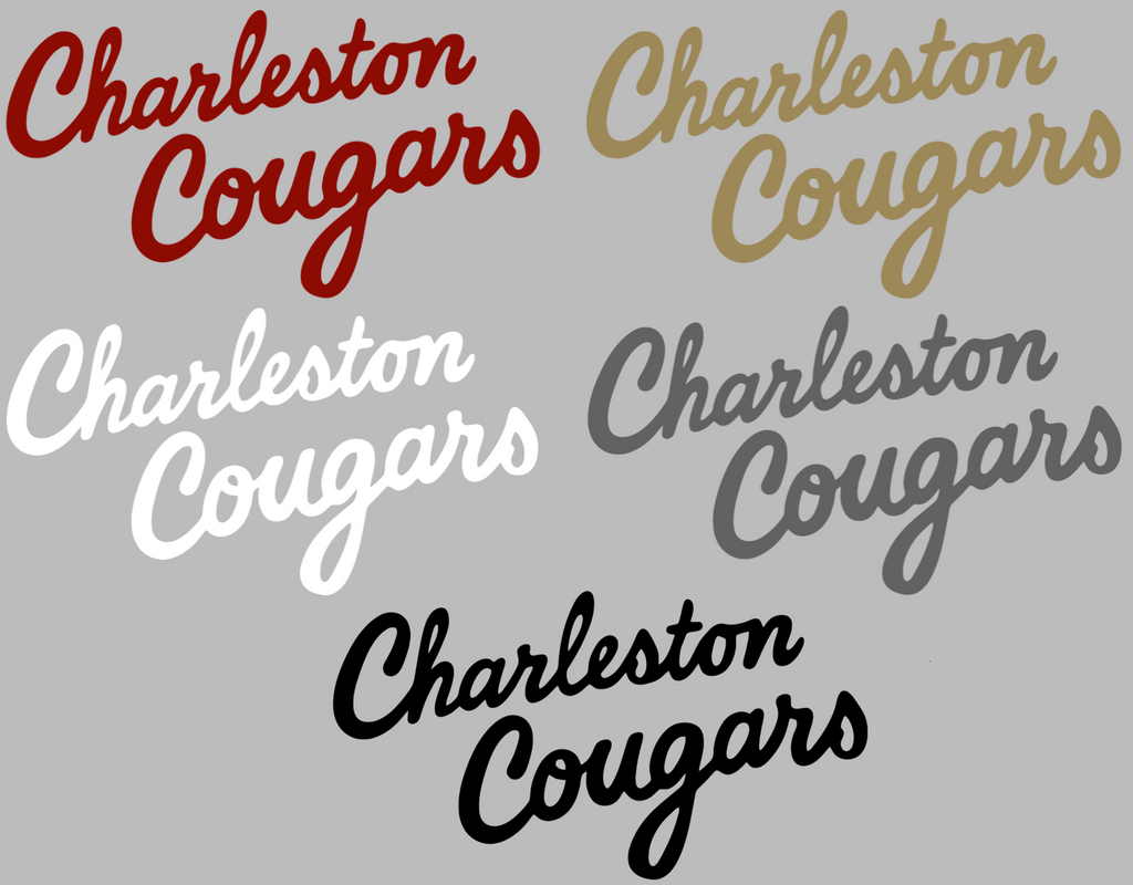 Charleston Cougars Team Name Logo Premium DieCut Vinyl Decal PICK COLOR & SIZE