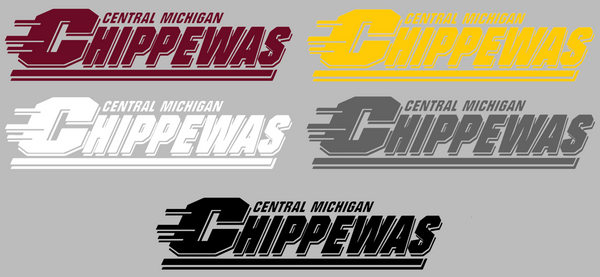 Central Michigan Chippewas Team Name Logo Premium DieCut Vinyl Decal PICK COLOR & SIZE