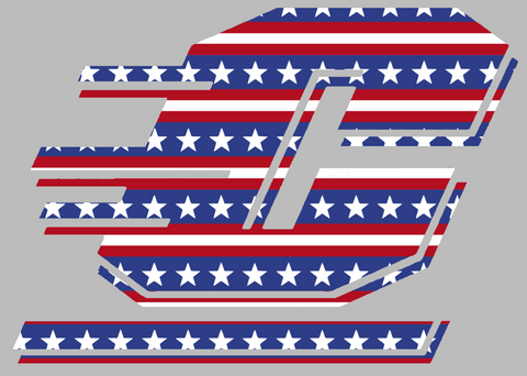 Central Michigan Chippewas Team Logo Stars & Stripes USA American Flag Vinyl Decal PICK SIZE