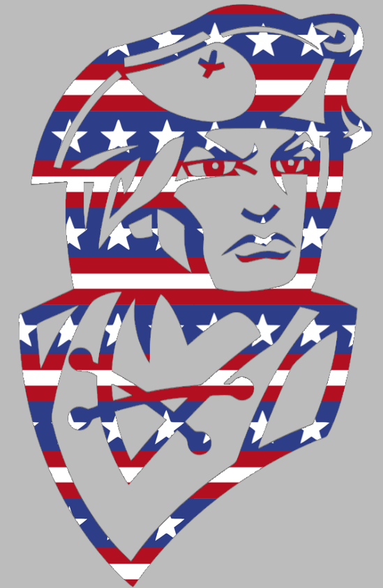 Colgate Raiders Mascot Logo Stars & Stripes USA American Flag Vinyl Decal PICK SIZE