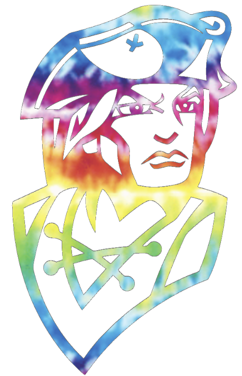 Colgate Raiders Mascot Logo Crucial Catch Cancer Tie Dye Vinyl Decal PICK SIZE