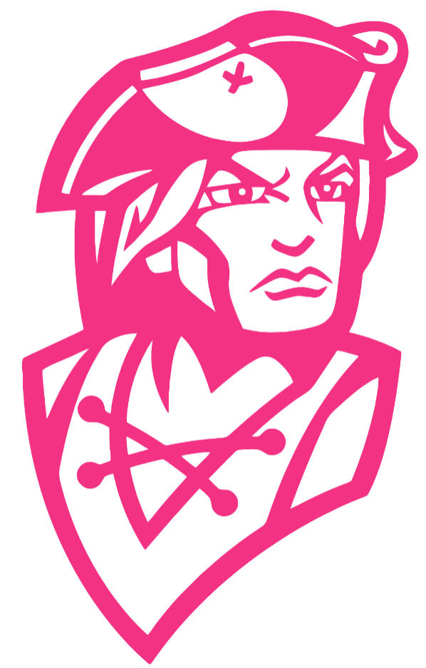 Colgate Raiders HOT PINK Mascot Logo Premium DieCut Vinyl Decal PICK SIZE
