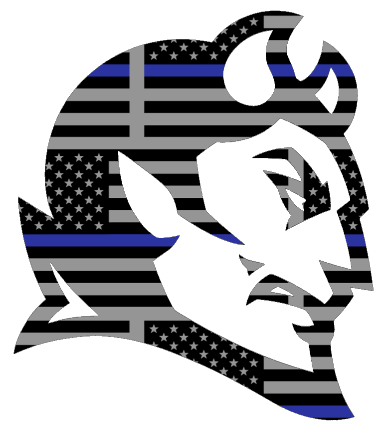 Central Connecticut Blue Devils Team Logo Thin Blue Line American Flag Premium DieCut Vinyl Decal PICK SIZE