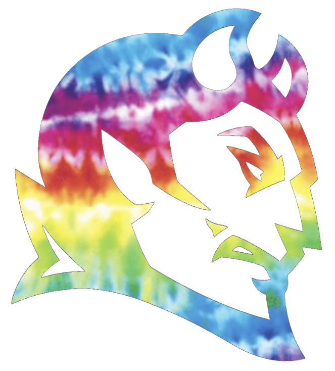 Central Connecticut Blue Devils Team Logo Crucial Catch Cancer Tie Dye Vinyl Decal PICK SIZE