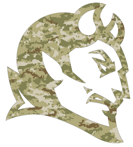 Central Connecticut Blue Devils Team Logo Salute to Service Camouflage Camo Vinyl Decal PICK SIZE