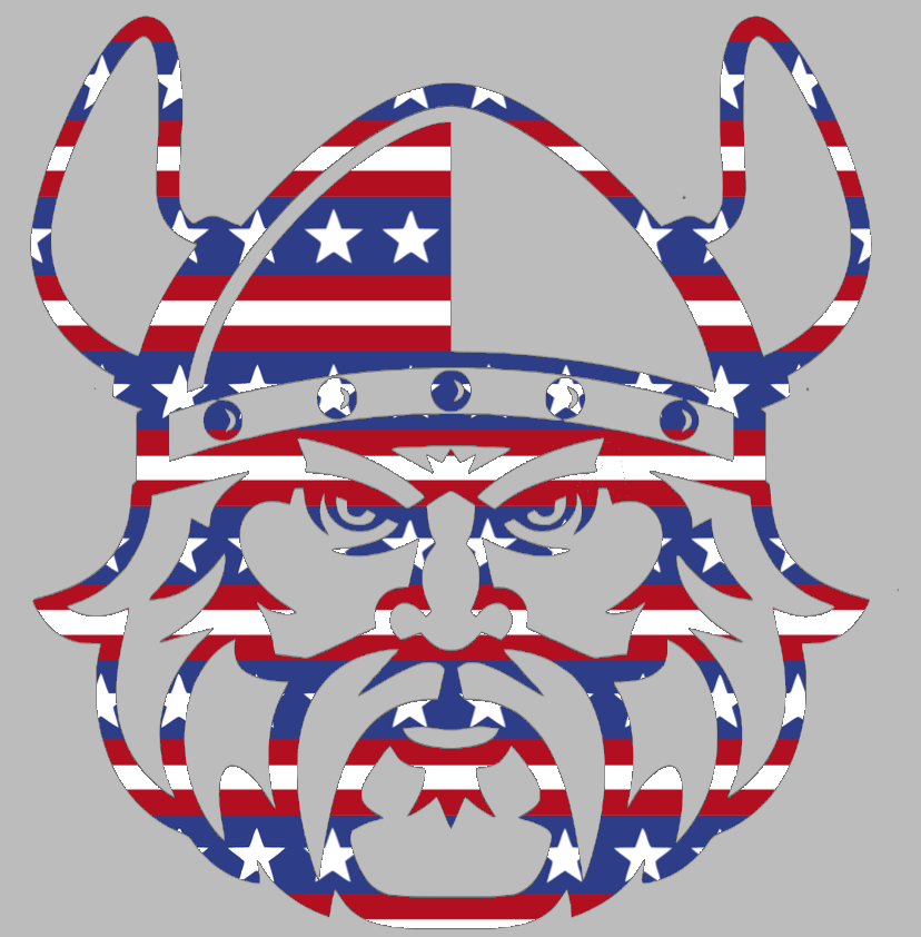 Cleveland State Vikings Team Logo Stars & Stripes USA American Flag Vinyl Decal PICK SIZE