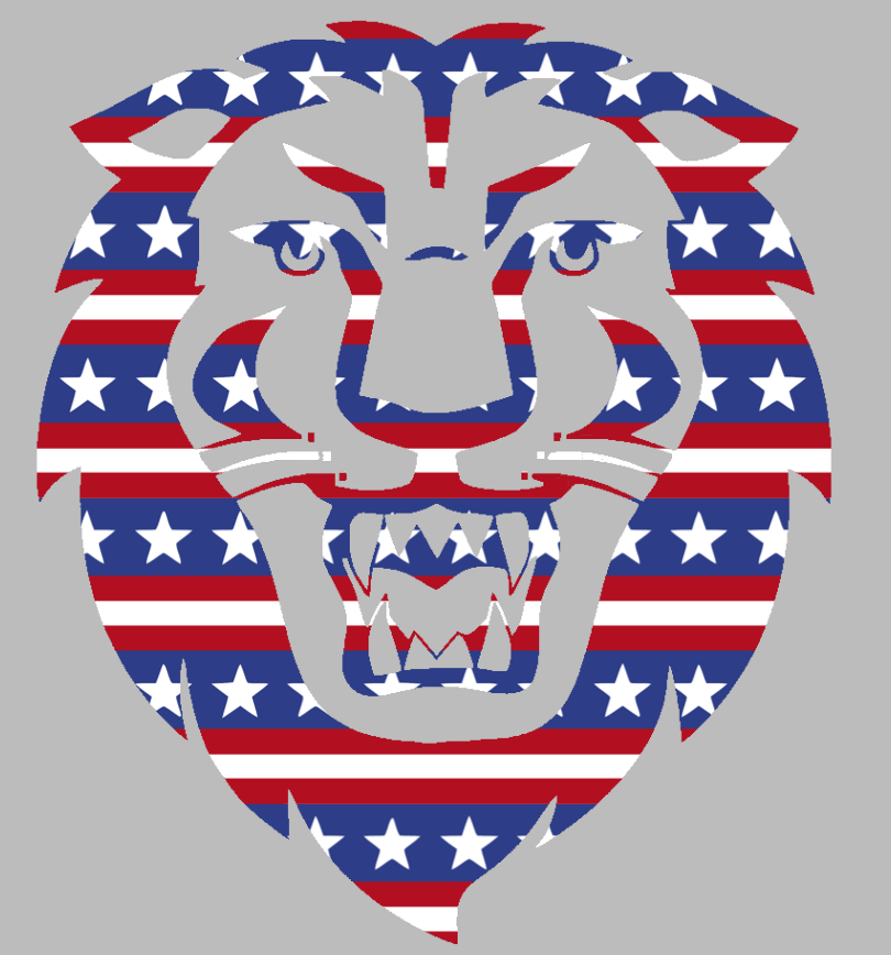 Columbia Lions Team Logo Stars & Stripes USA American Flag Vinyl Decal PICK SIZE