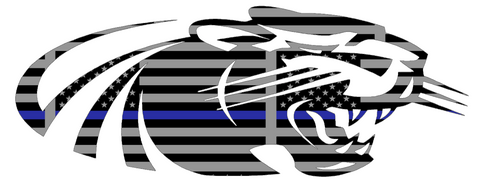 Wisconsin Milwaukee Panthers Team Logo Thin Blue Line American Flag Premium DieCut Vinyl Decal PICK SIZE